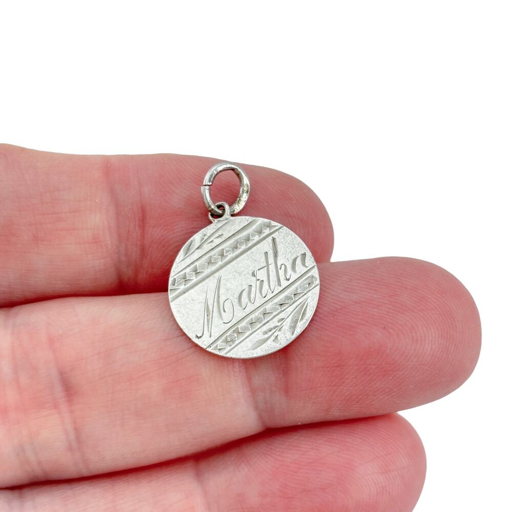 Vintage Sterling Silver 925 Martha 1884 Pendant